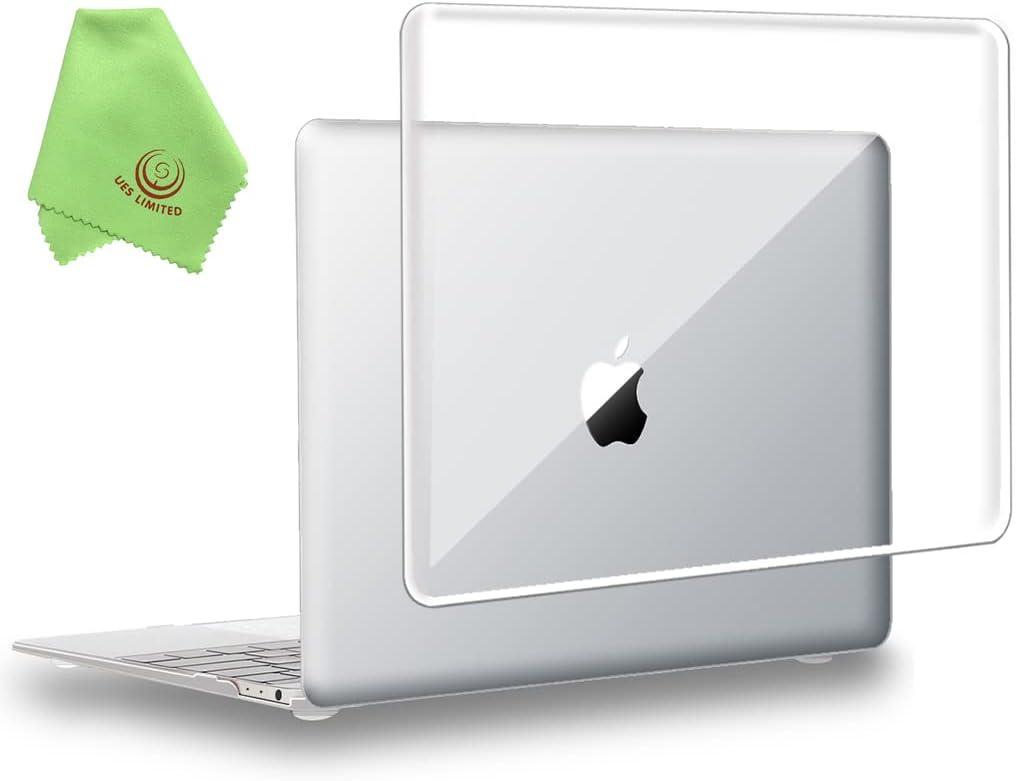 UESWILL Compatible with MacBook (Retina, 12-inch, 2015/2016/2017) Model: A1534, Transparent Glossy See Through Hard Shell Case Cover, Crystal Clear