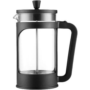 French press, borosilicate glass French press coffee maker, 3 layer stainless steel tea press,34oz large french press, suitable for home, office, kitchen, travel, fashion black