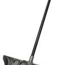 Suncast 24-Inch Snow Shovel and Pusher Combo with Durable Galvanized Steel Wear Strip and Ergonomic D-Grip Handle, Ideal for Driveways, Walkways, and Sidewalks, Gray