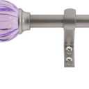 Decopolitan 5/8" Fluted Ball Curtain Rod Set, 48 to 86 Inches, Purple