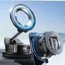 LISEN Vacuum Magnetic Phone Holder for Car, Magsafe Car Mount 360 Adjustable Vacuum Suction Cup, Phone Mount for Car Accessories/Windshield/Mirror/Kitchen/Gym for iPhone 17 Pro Max 16 15 14 13 (Black)