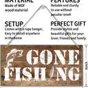 Funny Gone Fishing Wall Decor Sign, Printed Wood Plaque Sign, Hanging Fishing Decor Sign, Family Signs for Home Decor Gift, Gifts for Men, Farmhouse Decor Wall Art Sign 12" x 6" (style 01)