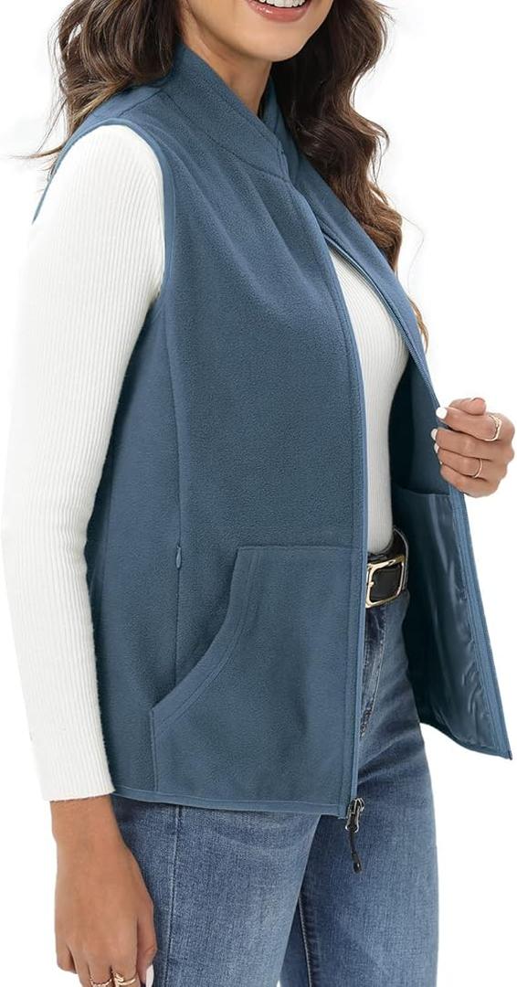 Xeoxarel Women's Fleece Vest with 6 Pockets XL