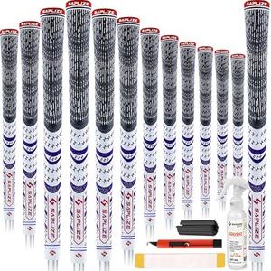 SAPLIZE Cross Cord Golf Grips Set of 13 Grips with Tape or Full Regripping Kit, Std/Mid/Jumbo, Low Taper Design, Multi-compound Hybrid, Anti-Slip Golf Club Grips, CL03 Series