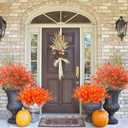 Artificial Fall Flowers, Fake Outdoor UV Resistant Autumn Plants for Home Kitchen Christmas Festival Thanksgiving Autumns Decoration(Fall Orange)