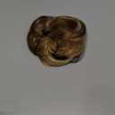 S-noilite Human Hair Messy Bun Hair Piece, Hair Buns for Women,100% Real Hair Bun Wig,Invisible hair buns hair piece Wavy-6RP613R Sunlit Toffee Swirl Blonde