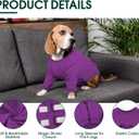 Kuoser Dog Surgery Suit Female Spay, Dog Recovery Sleeves for Front Legs, Prevent Licking Recovery Suit for Dogs, Pet Surgical Suit Doggie Onesie, Puppy Elbow Protector for Leg Injuries and Joint Pain (Purple)