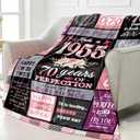 70th Birthday Gifts for Women, 70th Birthday Blanket Gifts for 70 Year Old Woman, Womens 70th Birthday Gifts, 70 Year Old Birthday Gifts for Women, 1955 Birthday Gifts for Women