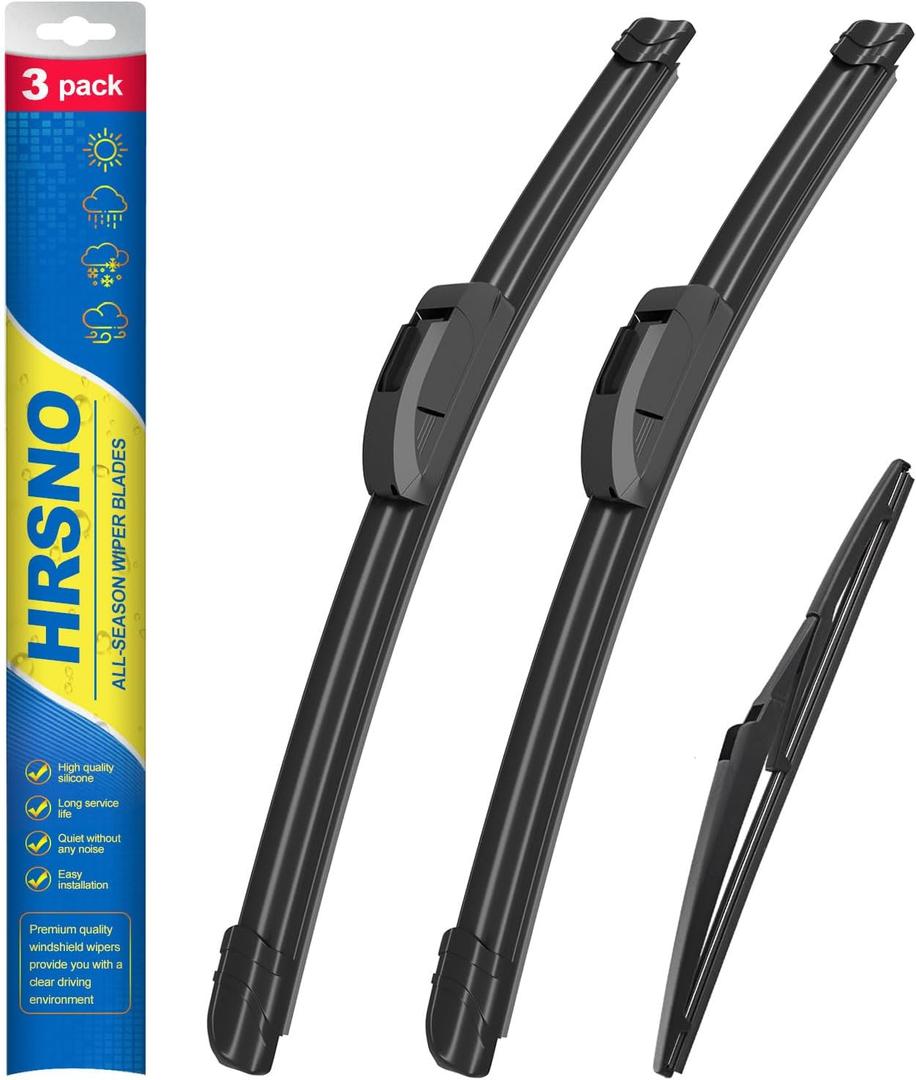24"+20" Windshield Wipers With 11" Rear Wiper Blade Sets Automotive Replacement for Kia Soul 2010-2019,Easy For Installation (Pack of 3)