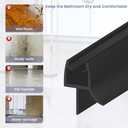 2PCS Shower Door Bottom Seal Strip, Black PVC, 36" Length, Fits 10mm Thick Glass, Prevents Leaks & Water Damage, Easy Installation, No Adhesive Required (Black, 36in for 3/8"(10mm) Door)