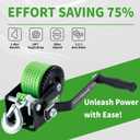 600lbs Heavy Duty Boat Trailer Winch with 19FT Strap, 2-Way Ratchet & 3.2:1 Gear Trailer Winch, Portable Hand Crank Winch for Boat, Truck, Trailer, RV, ATV, Jet Ski