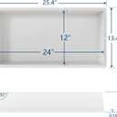 Neodrain Stainless Steel Shower Wall Niche, White Insert Storage Shelf, Inner Size 24" X 12" X 4", Tile Needed Recessed Niche Shower for Bathroom Storage, 304 Stainless Steel Bathroom Shelf, 24X12In