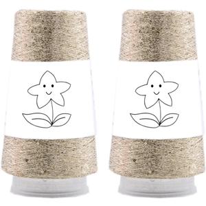 2 Balls Sequin Sparkle Lurex Yarn, Shining Glitter Metallic Knitting-in Accessory Yarn Thread for Knitting and Crochet Sweater Shawl 5000 Yards (1, Slight Gold)
