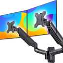 HHUANUO Dual Monitor Wall Mount with Gas Spring Arms - 17-32 Inch Computer Screen Mount (4.4-17.6lbs Per Arm) - VESA 75x75/100x100 Height Adjustable Stand for Dual Monitors - Home Office Desk Setup