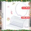 12 Pcs Christmas Light Clips Hooks for Outdoor Strip Light No Wrap Ties Mounting Straps Christmas Tree Hanging Rope Holder for Xmas Tree Column Outside Porch