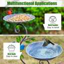 Deck Mounted Bird Feeder and Bath for Railing, Balcony 2-in-1 Outdoor Metal Birdbaths, Adjustable Heavy Duty Clamp for Porch Garden Decor Yard Lawn