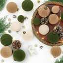 XmasExp 36PCS Velvet Christmas Ornaments Set Mixed Flocked Balls Ornaments Shatterproof Christmas Tree Decorations for Holiday,Party,HomeMixed