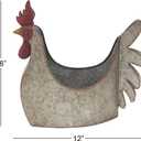 Deco 79 Metal Rooster Indoor Outdoor Planter Large Planter Pot, Planter 12" x 8" x 16", Gray