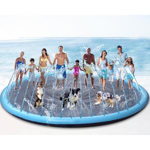 228" Non-Slip Splash Pad for Kids and Dogs, Extra Large Thicken Splash Pad Sprinkler for Kids Summer Water Toys for Dogs and Children Ages 4-12 Outdoor Backyard(Classic Style)