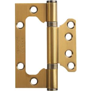 VOLUKA 12 Pack Non-Mortise Door Hinges - Easy to Install, 4" × 3" Stainless Steel Door Hinges - Smooth Movement and Heavy Duty, Brass