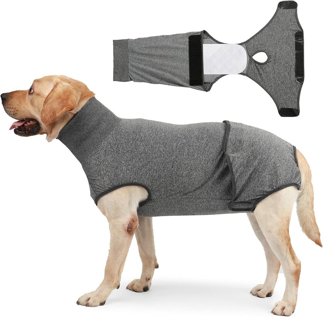 HEYWEAN Full Body Dog Diaper with a Puppy Nappies Physiological Dog Surgery Recovery Suit for Male Female Dogs, M
