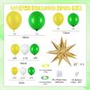 Green Yellow Balloon Garland Kit, Golf Birthday Decorations with Dark Green Yellow Latex Balloons Gold Star Foil Balloon for Boys Birthday Forest Jungle Tractor Soccer Party Decorations