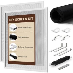 Window Screen Frame Kit, Makes 2 Screens, Up to 46 x 46 in