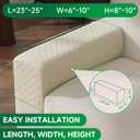 2 x OHSIO Couch Cover, Stretch Sofa Cover, Soft Seat Cushion Covers Washable, Sectional L Shape Sofa Slipcover, Wear Stain Resistant Pet Friendly Furniture Protector for Home (1 Armrest Cover, Ivory)