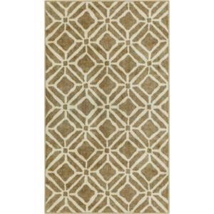 Maples Rugs Moderna Geometric Area Rugs  Made in USA  Washable, Non Slip Indoor Carpet for Entryway, Foyer, Kitchen, and Bathroom, 30" x 46", Beige