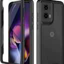 Wahhle Compatible with Moto G Stylus 5G 2024 Case, Built in Screen Protector Full Body Shockproof Slim Fit Bumper Protective Phone Cover for Motorola G Stylus 5G 2024 Men Women-Black/Clear