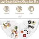URALFA Lazy Susan Organizers Set of 8, 10"x 9.5"x 4" Corner Cabinet Organizer, Plastic Transparent Kitchen Cabinet Storage Bins with Handle, 4" Deep Container, 1/8 Wedge - Food Safe, BPA Free