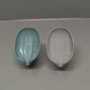 2 pcs Leaf Shape Soap Tray Soap Box, Non-Slip Drain, Suction Cup, Green & Grey