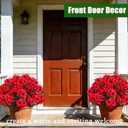 Artificial Flowers for Outdoors, 6 Bundles Realistic Silk Fake Red Geraniums, Faux Plastic Flowers for Outdoor Planters, Hanging Baskets, Window Boxes, Porch, Patio Decor