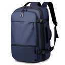 The Purple Tree PebblePac 40L Travel Laptop Backpack for Men & Women, Expandable Waterproof Cabin Bag with USB Charging Port, 15.6 Inch Laptop Sleeve, Carry-On Business Backpack for Travel (Blue)