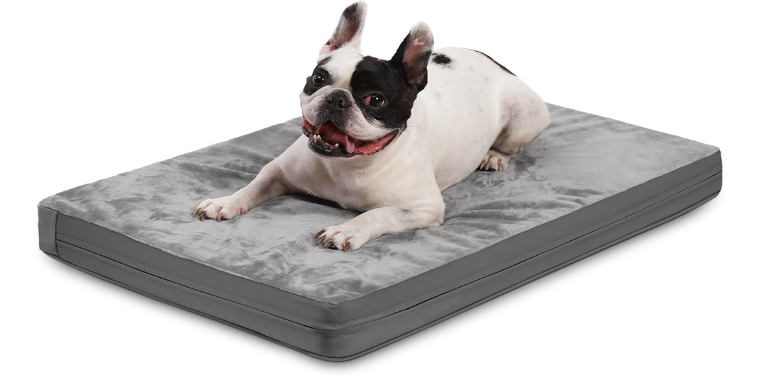Waterproof Dog Bed Medium Size Dog, Outdoor Washable Crate Pad 30 inch, Orthopedic Foam Pet Bed with Removable Cover Reversible, Outdoor Anti-Slip Kennel Pad, M(29x18x3), Gray