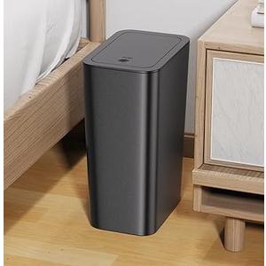 N. NETDOT 3 Pack 3 Gallon Small Trash Can with Lid, Bathroom Garbage Can with PopUp Lid, Waste Basket for Bathroom, Kitchen, Bedroom, Powder Room, Craft Room, Office, College (Black)