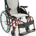 Karman S-115 25 lbs Ultra Light Ergonomic Wheelchair with Removable Footrest Red Color