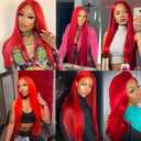 Red Bundles Human Hair Bright Red Straight Bundles 22 22 22 Inch 8A Peruvian Virgin Double Weft Burgundy Bundle Hair Extensions