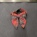 ADOGGYGO Christmas Dog Collar with Bow, Adjustable Cotton Red Plaid Bowtie Dog Christmas Collars for Small Medium Large Dogs Pets (Small, Xmas)