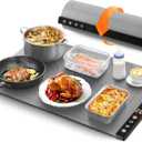Warming Mat for Food,Food Warming Mat,Electric Warming Tray for Buffets Party and Home Daily Use,Heating Fastly in 10s,Portable Design,Timed Function for Your Family. (deep Gray)