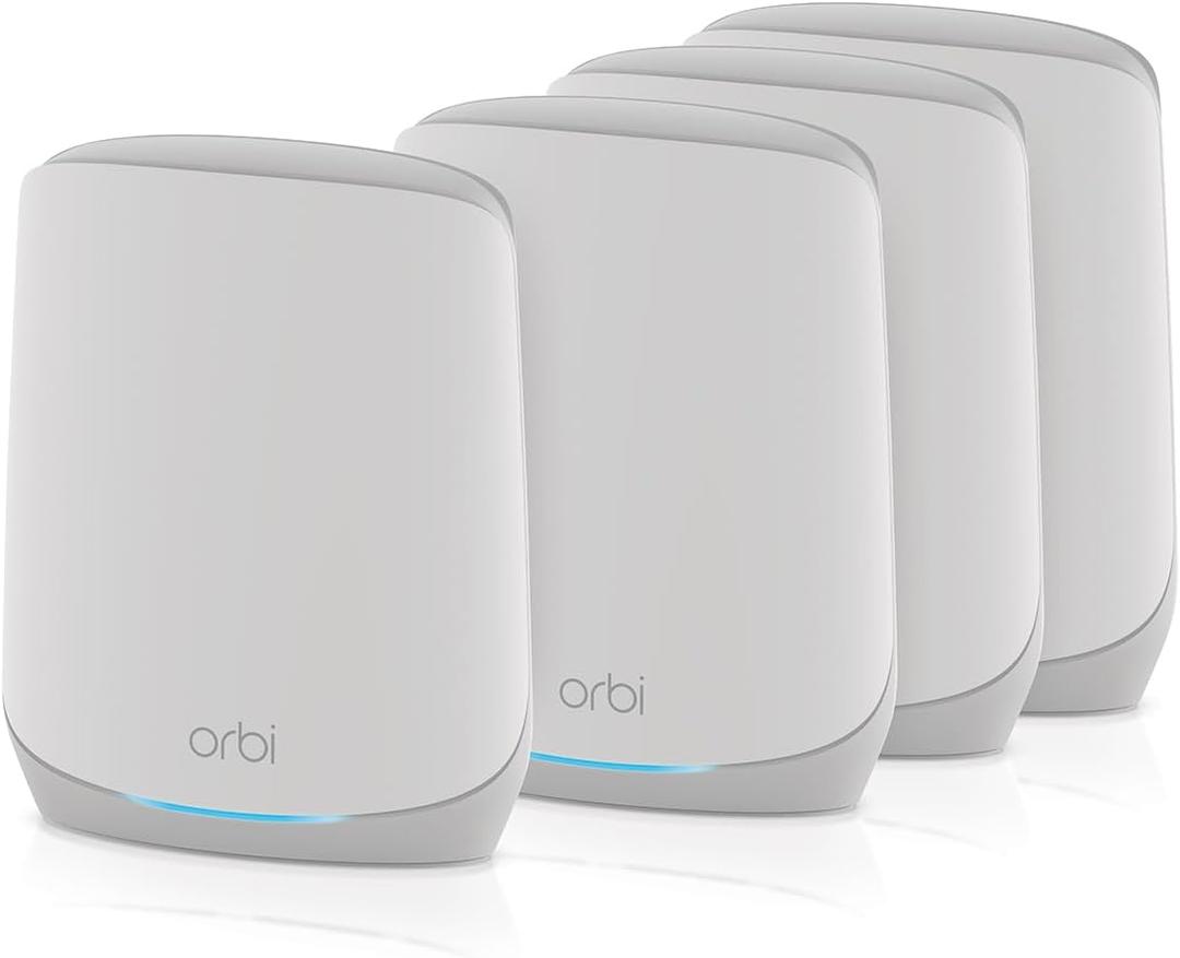 NETGEAR Orbi Whole Home Tri-Band WiFi 6 Mesh Network System (RBK754P) Router with 3 Satellite Extenders, Security Features, Coverage up to 10,000 sq.ft., 75 Devices, AX5200 (Up to 5.2Gbps)