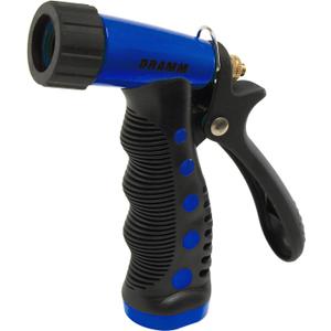 Dramm ColorStorm Premium Pistol Spray Nozzle for Garden Hose with Trigger Style Handle, for your Car, Boat, Deck, Sidewalk, Flowers and Young Trees, Blue, Variable Spray Patterns (1 EA)