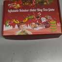 Hapdoop 2-4 Players Inflatable Reindeer Antler Ring Toss Game for Christmas Party - Game Rules Included (2 Antlers 10 Rings)