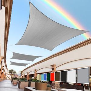 Royal Shade 14' x 16' Grey Rectangle Sun Shade Sail Canopy Outdoor Patio Fabric Screen Awning RTAPR1416 - UPF50+ 95% UV Blockage, Heavy Duty, Water & Air Permeable, Gray, 14' X 16'