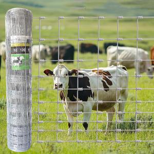 Livestock Fence, 4ft X 164ft Galvanized Wire Field Wire Fencing, Cattle Fence, Deer Fence, Heavy Zinc Coating Farm Fence Used to Hog Goat Fencing for Yard and Field Hog Horse