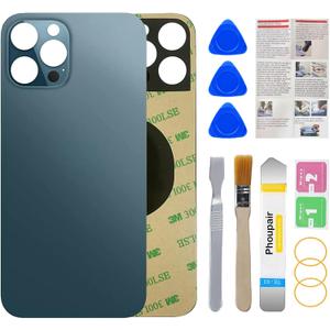 OEM Back Glass Replacement for iPhone 12 Pro 6.1 Inches All Carriers with Professional Repair Toolkit and Installation Instruction (Pacific Blue)