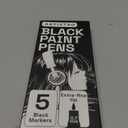 ARTISTRO 5 Black Paint Pen for Rock, Glass, Ceramic, Wood, Tire, Fabric, Metal, Canvas, Marking, Painting - Set of 5 Acrylic Paint Markers Water-based