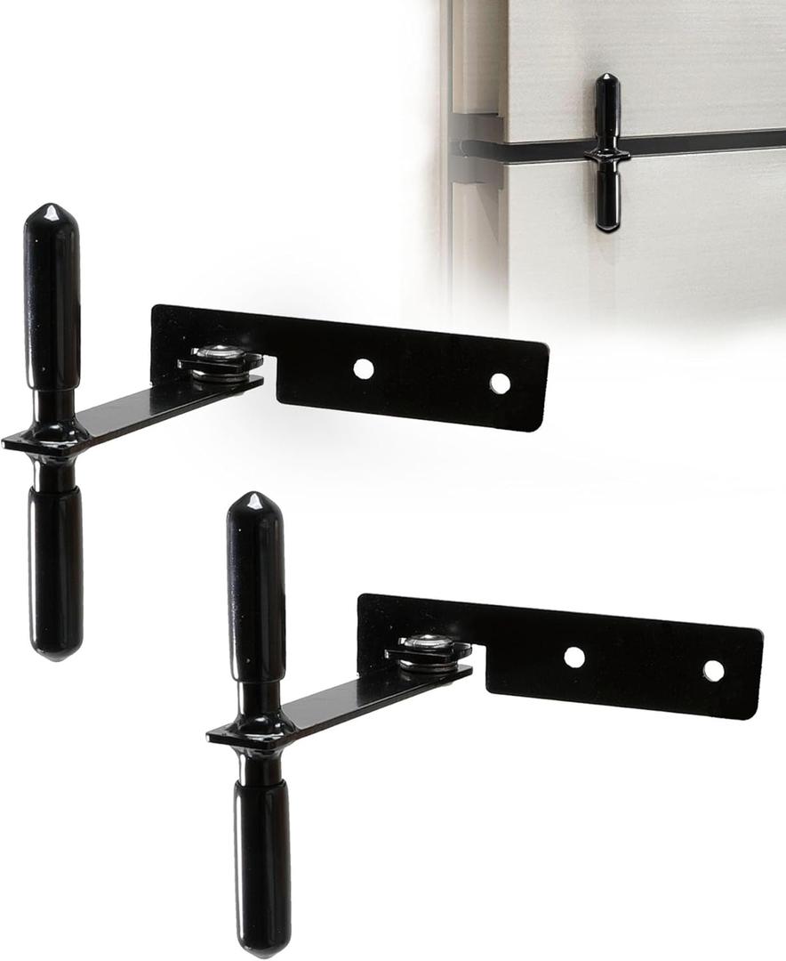 2 Pack Rv Refrigerator Door Latch, Camper Fridge Door Latch 1-3/16" Hole Spacing, Keeps The Doors from Swinging Open While Traveling