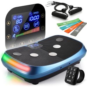 Lifepro Rumblex 4D Curved Vibration Plate Exercise Machine Triple Motor Vibrating Platform Machine with 7 Modes & 60 Speeds Full Body Vibration Plate for Lymphatic Drainage & at Home Workout
