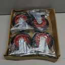 5" Swivel Caster Wheels with Safety Dual Locking and Rubber Tire Wheels, Heavy Duty - 350 Lbs Per Caster for Workbench, Cart, Trolley, Dolly, Cabinet, Compact Rubber Castor Wheels, 4-Packs